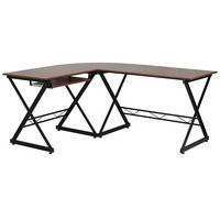 Alamont Home - Singleton L Contemporary Laminate  Home Office Desk - Teakwood - Large Front