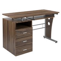 Alamont Home - Joshua Rectangle Contemporary Laminate  Home Office Desk - Rustic Walnut - Large Front