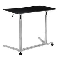 Alamont Home - Merritt Rectangle Contemporary Laminate Sit and Stand Desk - Black - Large Front