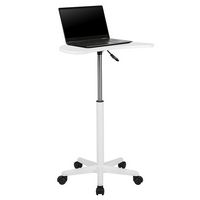 Alamont Home - Eve Half-Round Contemporary Laminate  Laptop Desk - White - Large Front