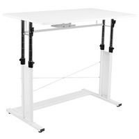 Alamont Home - Fairway Rectangle Modern Laminate  Sit and Stand Desk - White - Large Front