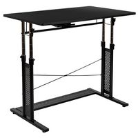 Alamont Home - Fairway Rectangle Modern Laminate  Home Office Desk - Black - Large Front