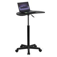Alamont Home - Eve Half-Round Contemporary Laminate  Laptop Desk - Black - Large Front