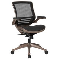 Alamont Home - Warfield Modern Mesh Executive Swivel Office Chair - Black Mesh/Gold Frame - Large Front