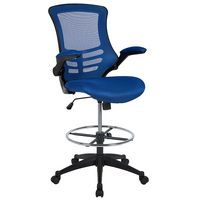 Alamont Home - Kelista Contemporary Mesh Drafting Stool - Blue Mesh - Large Front