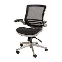 Alamont Home - Warfield Modern Mesh Executive Swivel Office Chair - Black Mesh/Graphite Silver Frame - Large Front