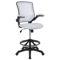 Alamont Home - Kale Contemporary Mesh Drafting Stool - White - Large Front