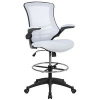 Alamont Home - Kelista Contemporary Mesh Drafting Stool - White Mesh - Large Front