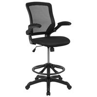 Alamont Home - Kale Contemporary Mesh Drafting Stool - Black - Large Front