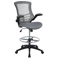 Alamont Home - Kelista Contemporary Mesh Drafting Stool - Dark Gray Mesh - Large Front