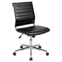 Alamont Home - Hansel Contemporary Leather/Faux Leather Ribbed Executive Swivel Mid-Back Office C... - Large Front