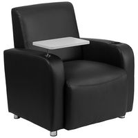 Alamont Home - George Rectangle Contemporary Leather/Faux Leather Tablet Arm Chair - Upholstered ... - Large Front
