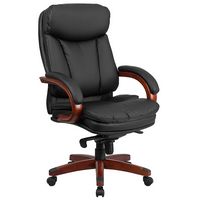 Alamont Home - Hansel Contemporary Leather Executive Swivel Ergonomic High Back Office Chair - Black - Large Front