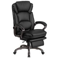 Flash Furniture - Martin Contemporary Leather/Faux Leather Swivel Office Chair - Black - Large Front