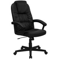 Alamont Home - Hansel Contemporary Leather/Faux Leather Executive Swivel Office Chair - Black - Large Front