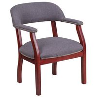 Alamont Home - Diamond Traditional Fabric Side Chair - Upholstered - Gray Fabric - Large Front