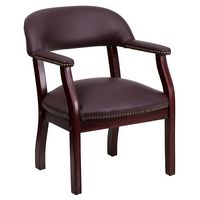 Alamont Home - Diamond Traditional Leather/Faux Leather Side Chair - Upholstered - Burgundy Leath... - Large Front