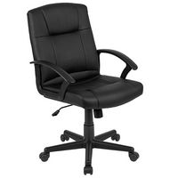 Alamont Home - Coffman Contemporary Leather/Faux Leather Swivel Office Chair - Black - Large Front