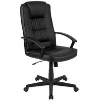 Alamont Home - Biscayne Contemporary Leather/Faux Leather Swivel Office Chair - Black - Large Front