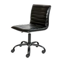 Alamont Home - Alan Contemporary Vinyl Swivel Office Chair - Black Vinyl/Black Frame - Large Front