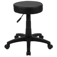 Alamont Home - Baker Contemporary Leather/Faux Leather Medical Stool - Black - Large Front