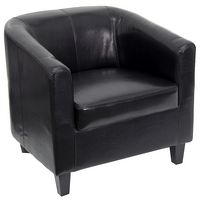 Flash Furniture - Katie  Transitional Leather/Faux Leather Reception Chair - Black - Large Front