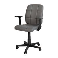 Alamont Home - Clayton Modern Vinyl Swivel Office Chair with Arms - Gray - Large Front