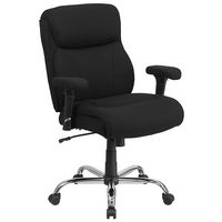 Alamont Home - Hercules Contemporary Fabric Big & Tall Swivel Mid-Back Office Chair - Black Fabric - Large Front