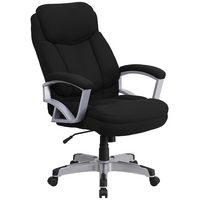 Alamont Home - Hercules Contemporary Fabric Big & Tall Swivel Office Chair with Arms - Black Fabric - Large Front