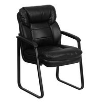 Alamont Home - Isla Contemporary Leather/Faux Leather Side Chair - Upholstered - Black LeatherSoft - Large Front