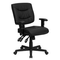 Alamont Home - Cole Contemporary Leather/Faux Leather Swivel Office Chair - Black - Large Front