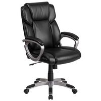 Alamont Home - Carolyn Contemporary Leather/Faux Leather Executive Swivel Office Chair - Black - Large Front