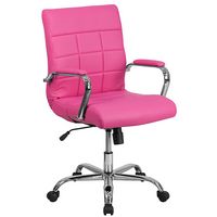 Alamont Home - Vivian Contemporary Vinyl Executive Swivel Office Chair - Pink - Large Front