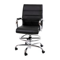 Alamont Home - Whitney Modern Leather/Faux Leather Drafting Chair - Black - Large Front