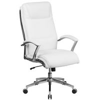 Alamont Home - Rebecca Contemporary Leather/Faux Leather Executive Swivel Office Chair - White - Large Front