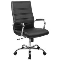Alamont Home - Whitney High Back Modern Leather/Faux Leather Executive Swivel Office Chair - Blac... - Large Front