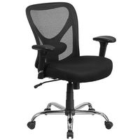 Alamont Home - Hercules Contemporary Mesh Big & Tall Swivel Office Chair - Black - Large Front