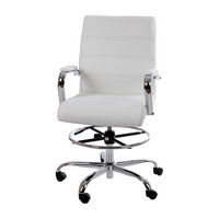 Alamont Home - Whitney Modern Leather/Faux Leather Drafting Chair - White - Large Front