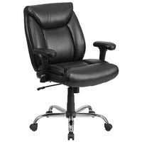 Alamont Home - Hercules Big & Tall 400 lb. Rated Mid-Back Ergonomic Task Office Chair - Black Lea... - Large Front