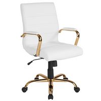 Alamont Home - Whitney Mid-Back Modern Leather/Faux Leather Executive Swivel Office Chair - White... - Large Front