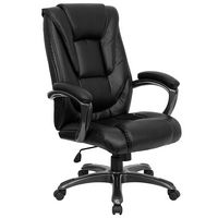 Alamont Home - Oma Contemporary Leather/Faux Leather Executive Swivel Office Chair - Black - Large Front
