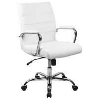 Alamont Home - Whitney Mid-Back Modern Leather/Faux Leather Executive Swivel Office Chair - White... - Large Front