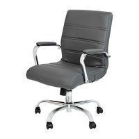 Alamont Home - Whitney Mid-Back Modern Leather/Faux Leather Executive Swivel Office Chair - Gray ... - Large Front