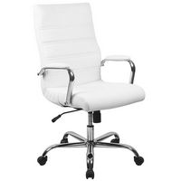 Alamont Home - Whitney High Back Modern Leather/Faux Leather Executive Swivel Office Chair - Whit... - Large Front