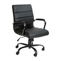 Alamont Home - Whitney Mid-Back Modern Leather/Faux Leather Executive Swivel Office Chair - Black... - Large Front