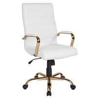 Alamont Home - Whitney High Back Modern Leather/Faux Leather Executive Swivel Office Chair - Whit... - Large Front
