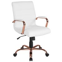 Alamont Home - Whitney Mid-Back Modern Leather/Faux Leather Executive Swivel Office Chair - White... - Large Front