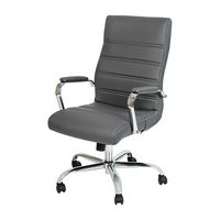 Alamont Home - Whitney High Back Modern Leather/Faux Leather Executive Swivel Office Chair - Gray... - Large Front