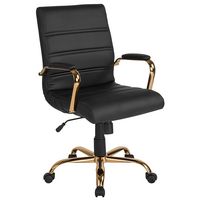 Alamont Home - Whitney Mid-Back Modern Leather/Faux Leather Executive Swivel Office Chair - Black... - Large Front