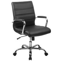 Alamont Home - Whitney Mid-Back Modern Leather/Faux Leather Executive Swivel Office Chair - Black... - Large Front